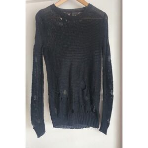 Original Sin Women's Pullover Sweater Size S Black Cotton Polyester Casual